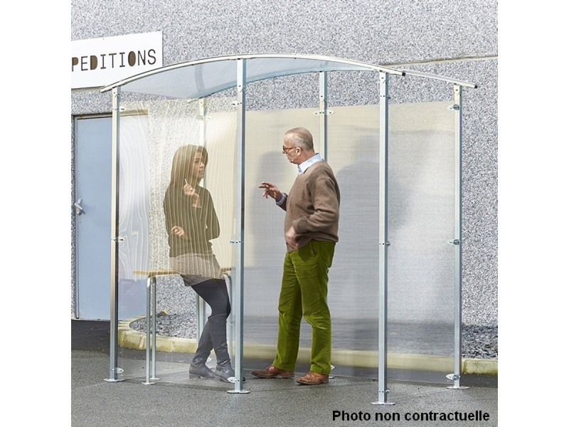 Abris fumeurs en métal zingué modèle en isolé 2 à 6 m²