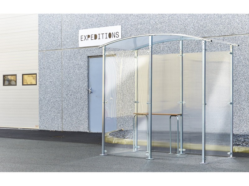 Abris fumeurs en métal zingué modèle en isolé 2 à 6 m² Abris fumeurs en métal zingué modèle en isolé 2 à 6 m²