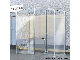 Abris fumeurs en métal zingué modèle en isolé 2 à 6 m²