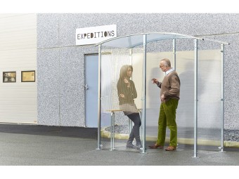 Abris fumeurs en métal zingué modèle en isolé 2 à 6 m²