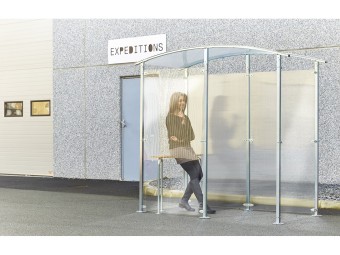 Abris fumeurs en métal zingué modèle en isolé 2 à 6 m²
