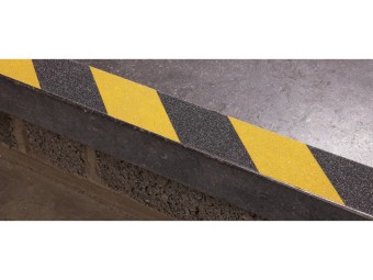 Bande antidérapente rugeuse jaune et noir