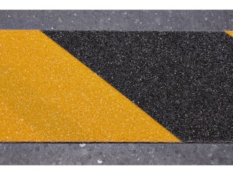 Bande antidérapente rugeuse jaune et noir