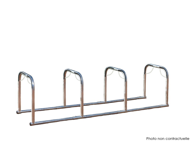 Support vélos en ligne 3 arceaux pour 6 vélos - extensible Support vélos en ligne 3 arceaux pour 6 vélos - extensible
