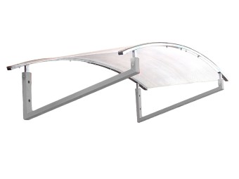 Abris fumeurs en métal modèle auvent fixation par équerres