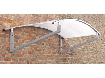 Abris fumeurs en métal modèle auvent fixation par équerres