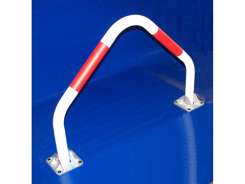 Arceau de parking rabatable 2 pieds blanc et rouge Arceau de parking rabatable 2 pieds blanc et rouge