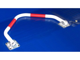 Arceau de parking rabatable 2 pieds blanc et rouge