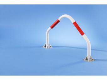 Arceau de parking rabatable 2 pieds blanc et rouge