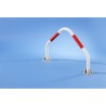 Arceau de parking rabatable 2 pieds blanc et rouge