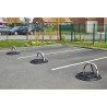 Arceau de parking 3 pieds avec base en caoutchouc recyclé autoportant