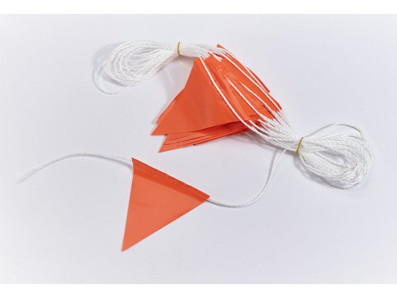 Corde à fanion pour délimitation - 30m - 45 fanions oranges Corde à fanion pour délimitation - 30m - 45 fanions oranges