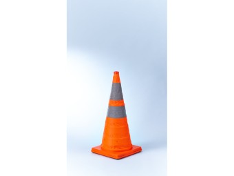 Cône de signalisation rétractable et lumineux - H 72 cm