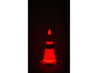 Cône de signalisation rétractable et lumineux - H 72 cm