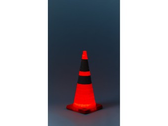 Cône de signalisation rétractable et lumineux - H 72 cm