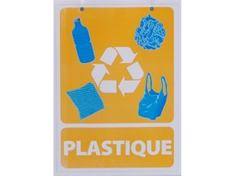 Lot de 3 panneaux tri sélectif pour support de sac poubelle