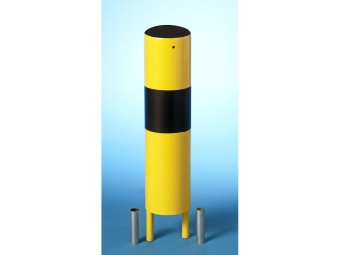 Poteau de protection jaune et noir