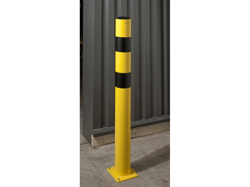 Poteau de protection jaune et noir