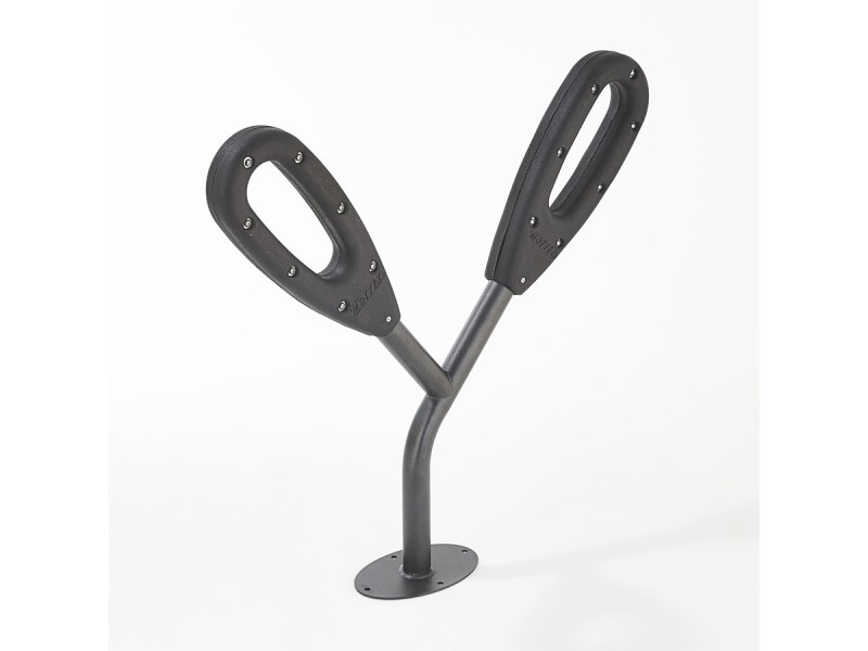 Poteau support 2 vélos avec appui en caoutchouc recyclé
