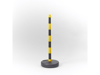 Poteau de délimitation en plastique avec socle rond à lester