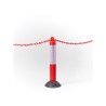Poteau de signalisation sur base flexible avec anneau passe chaîne