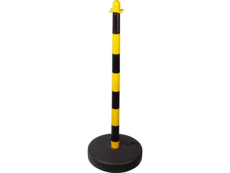 Poteau de délimitation en plastique avec socle rond à lester Poteau de délimitation en plastique avec socle rond à lester