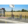 Poteau support 2 vélos avec appui en caoutchouc recyclé