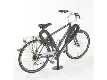 Poteau support 2 vélos avec appui en caoutchouc recyclé