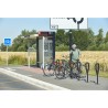 Poteau support 2 vélos avec appui en caoutchouc recyclé