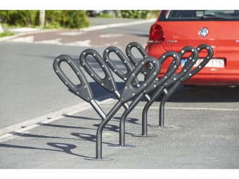 Poteau support 2 vélos avec appui en caoutchouc recyclé