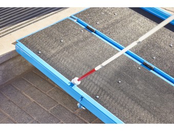 Rampe PMR pliable en aluminium avec carillon