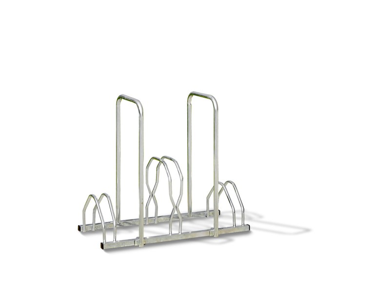 Range 3 ou 5 vélos sur 2 niveaux avec arceaux pour antivol Range 3 ou 5 vélos sur 2 niveaux avec arceaux pour antivol