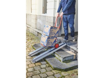 Lot de 2 rampes PMR aluminium télescopiques universelles