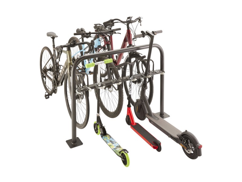 Range 6 trottinettes + 3 vélos sur platine Range 6 trottinettes + 3 vélos sur platine
