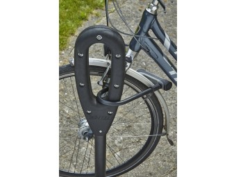 Poteau support 2 vélos avec appui en caoutchouc recyclé