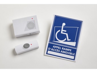 Rampe PMR pliable en aluminium avec carillon