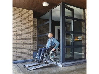 Lot de 2 rampes PMR aluminium télescopiques universelles