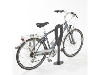 Poteau support 2 vélos avec appui en caoutchouc recyclé