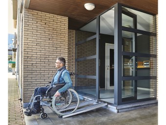 Lot de 2 rampes PMR aluminium télescopiques universelles