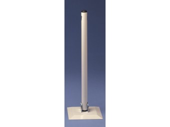 Poteau de délimitation en métal pour 1 ou 2 chaines socle rabattable