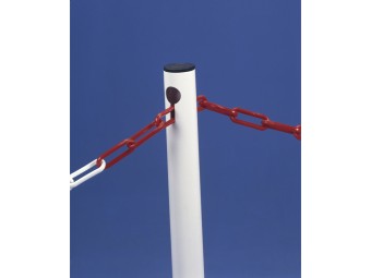 Poteau de délimitation en métal pour 1 ou 2 chaines socle rabattable