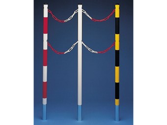 Poteau de délimitation en métal pour 1 ou 2 chaines à sceller
