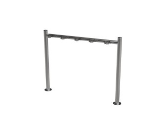 Range trottinette inox 5 placesplaces côte à côte sur platines