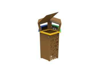 Poubelle de  tri sélectif 3 compartiments ajourés