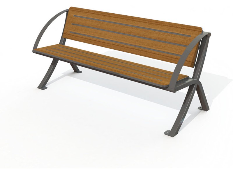 Banc public Bergerac stratifié compact avec accoudoir