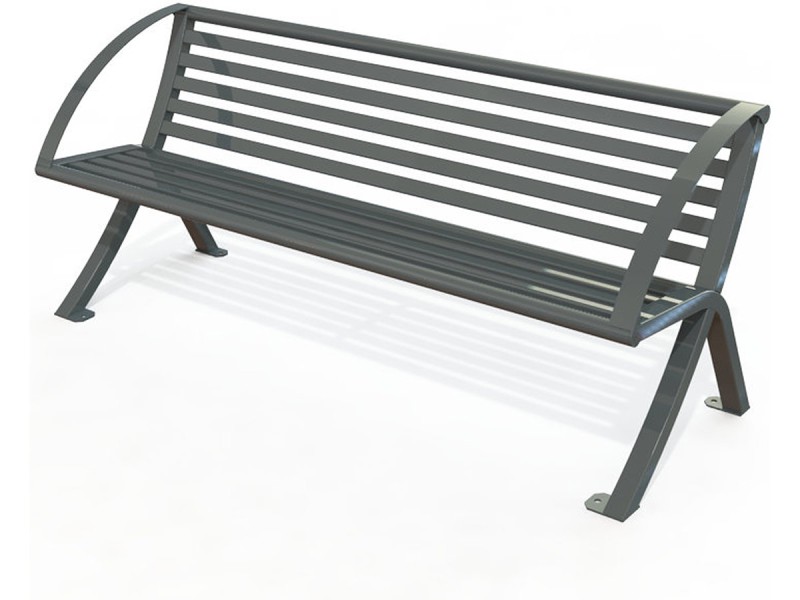Banc public Horizon métal peint avec accoudoirs
