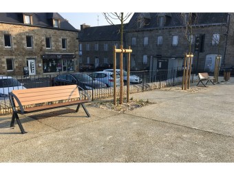 Banc public Bergerac stratifié compact avec accoudoir