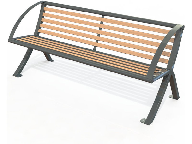 Banc public Horizon stratifié compact avec accoudoirs