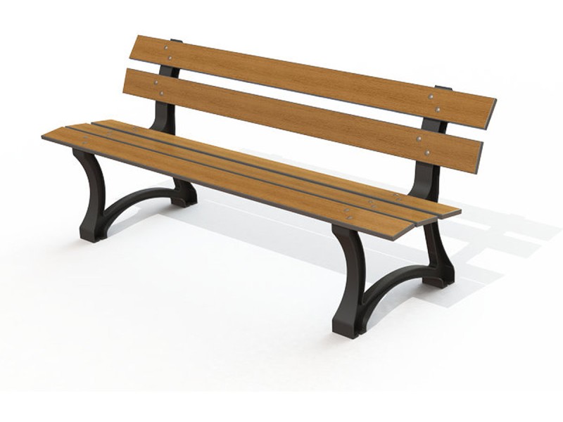 Banc public Richelieu stratifié compact bords drois