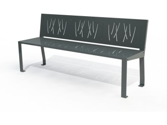 Banc public Square métal peint